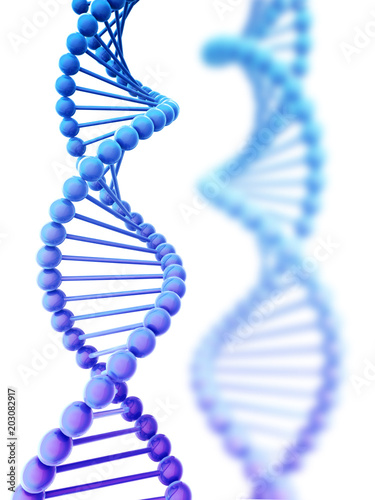 DNA Helix Background Isolated on White 3D Illustration