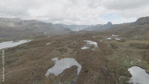 Aerial views of the Ecuador National Park Cajas