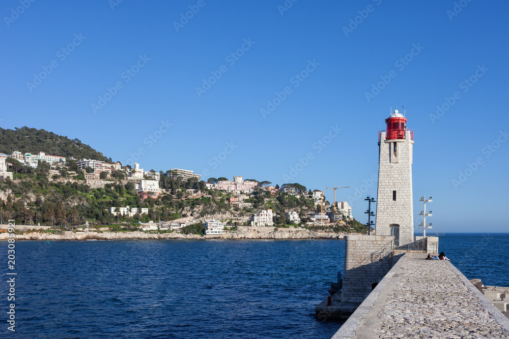 Pier And Lighthouse In Nice