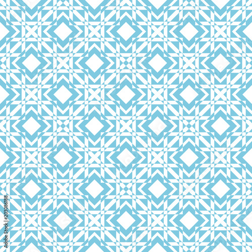 Blue vector seamless pattern. Geometric ornament