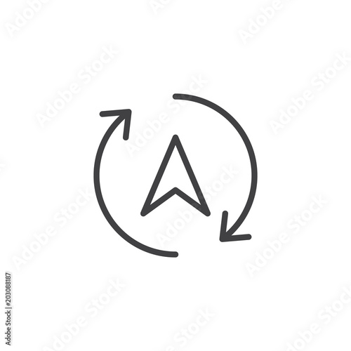 Free Download Rotation arrows and navigation cursor outline icon. linear style sign for mobile concept and web design. Update direction simple line vector icon. Symbol, logo illustration. Pixel perfect vector - GFXLoad