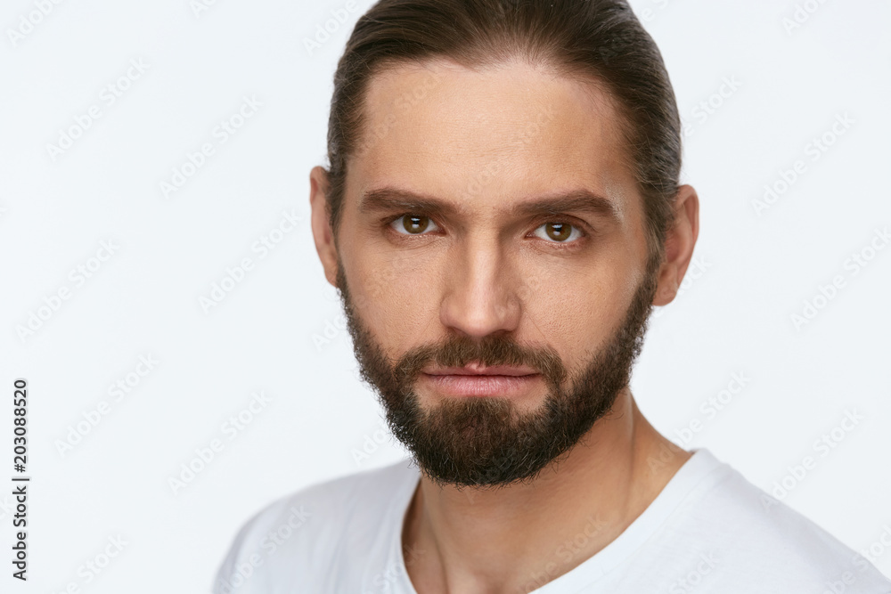 Handsome Man With Beautiful Face And Beard