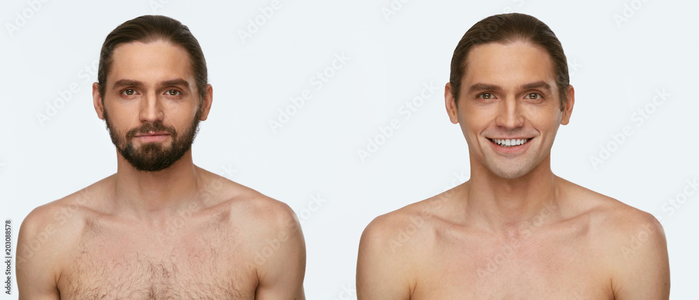 Man Face Before And After Shaving Man Face Before And After Shaving