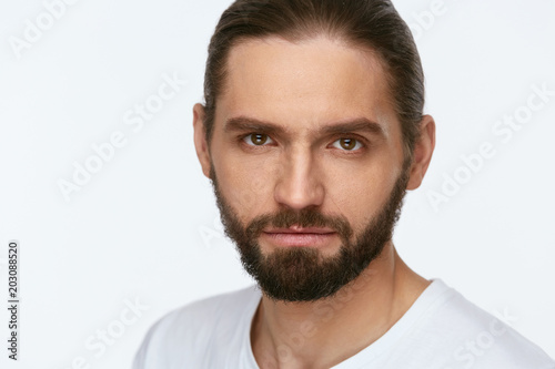 Handsome Man With Beautiful Face And Beard