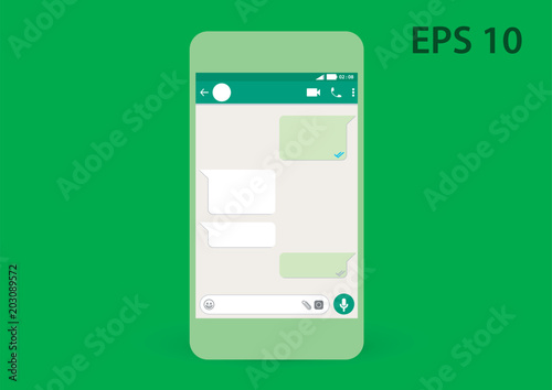green online message user interface. ui ux mobile application.