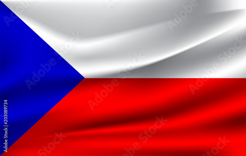 Vector Czech Republic flag blowing in the wind.