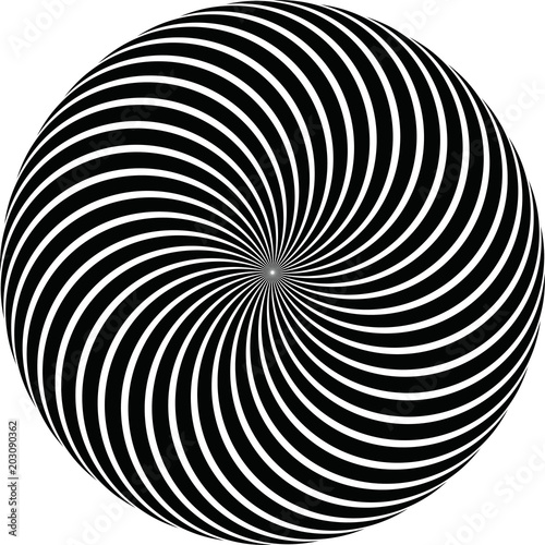 Abstract Black Spiral Element