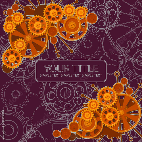 Signboard banner with gear mechanism. Can be used for work or presentation.