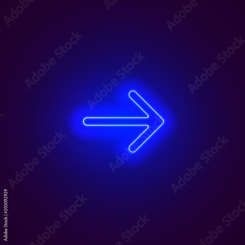 Neon blue arrow