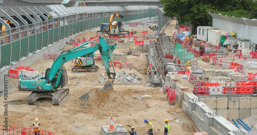 Austin, Hong Kong, 07 April 2018:- Hong kong construction site for express rail link
