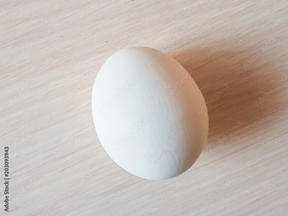 White egg on a table