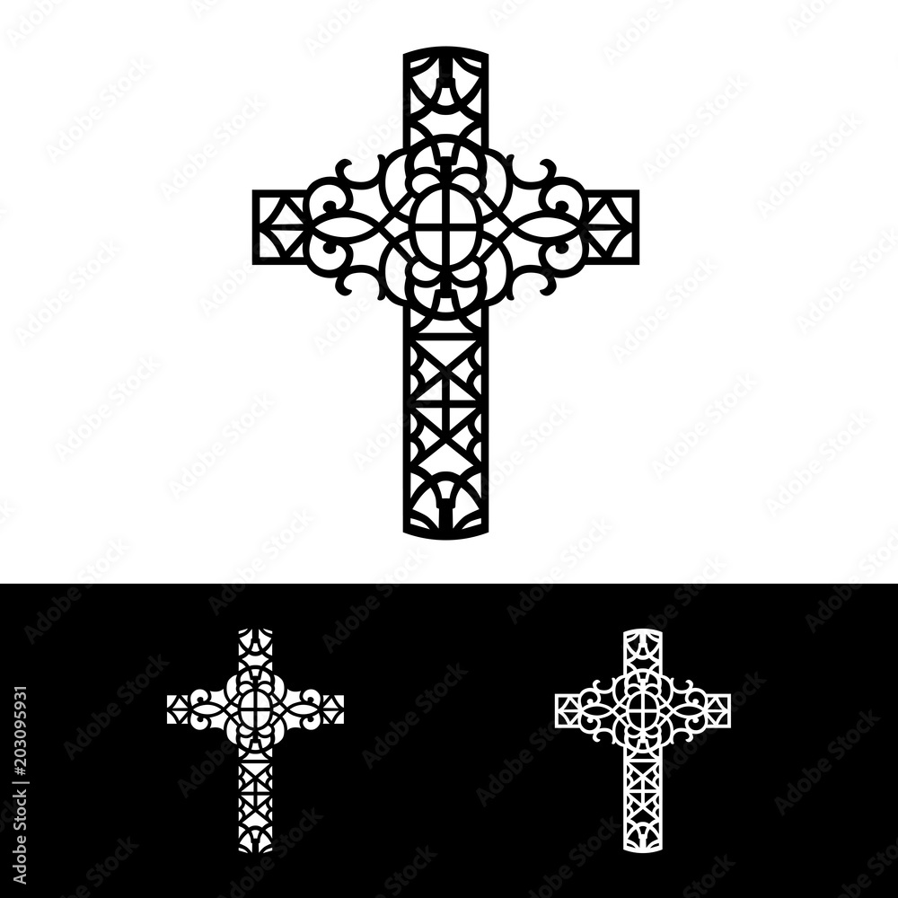 Decorative cross of silhouette 