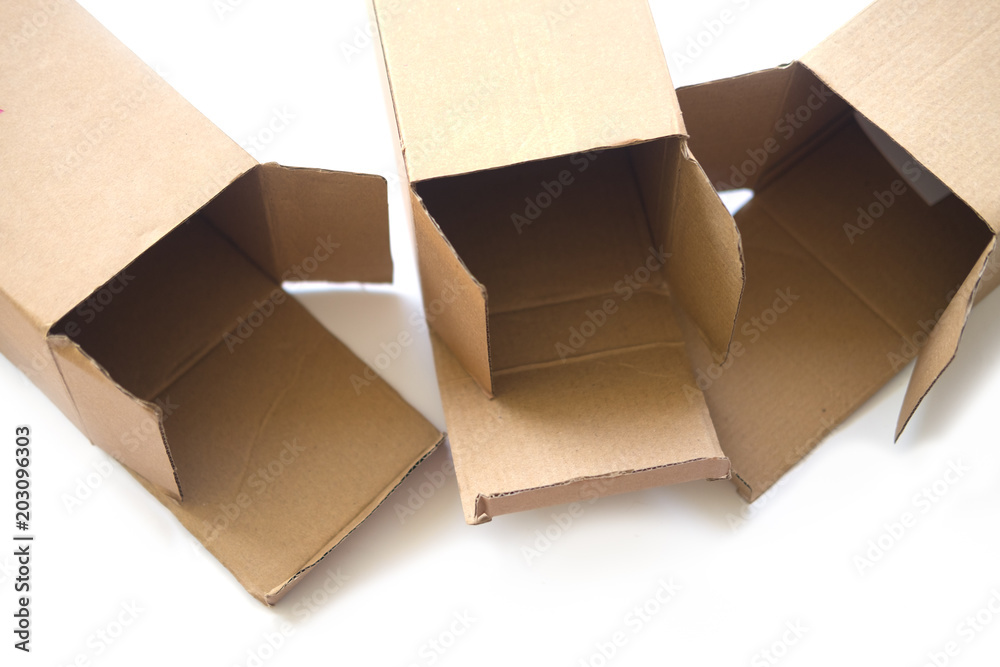 Open plain brown blank cardboard box Open plain brown blank cardboard box