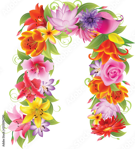 Beautiful flower letter, 13th in The Russian alphabet © barso