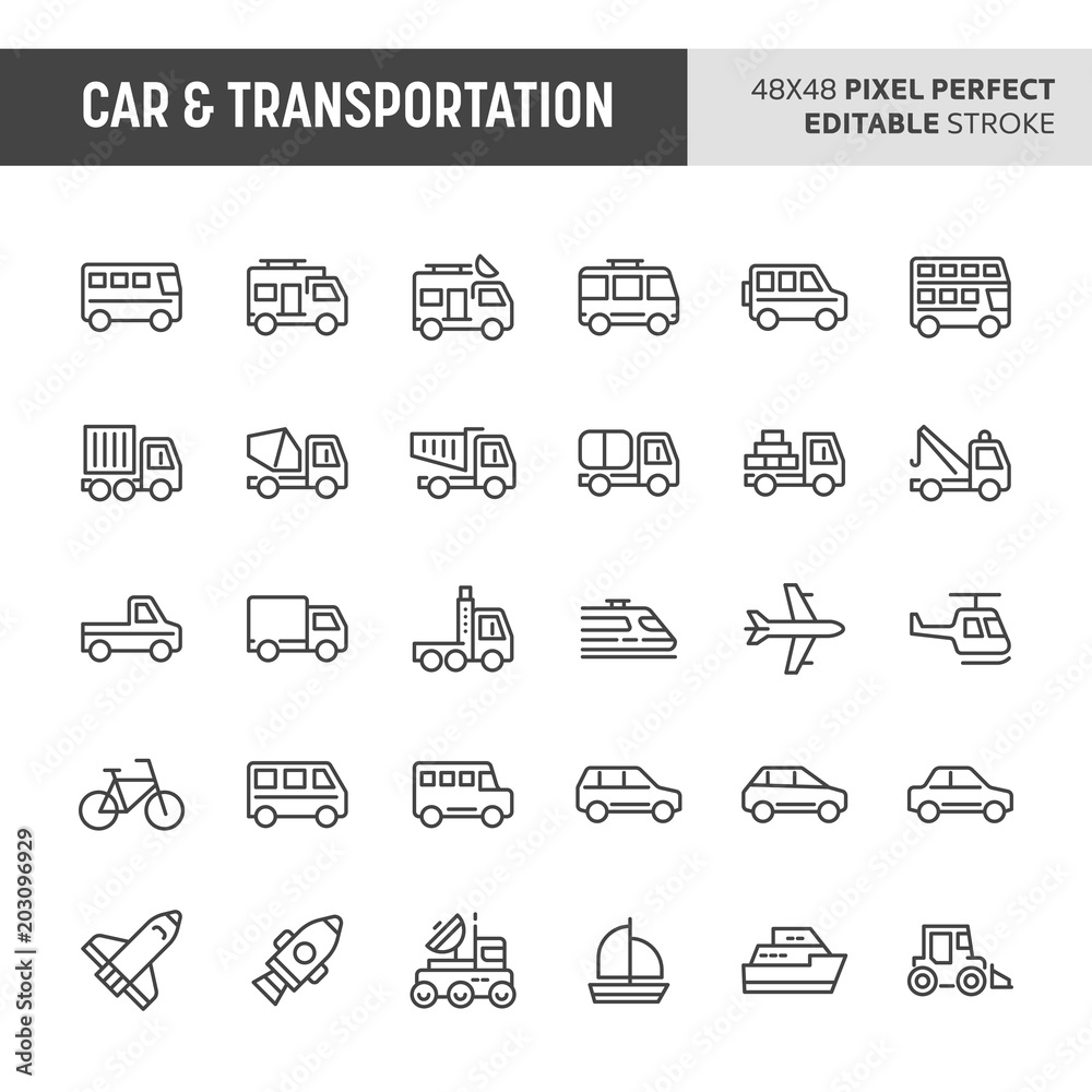 Fototapeta premium Car & Transportation Icon Set
