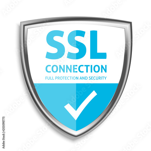 SSL secure connection banner. Vector illustration.