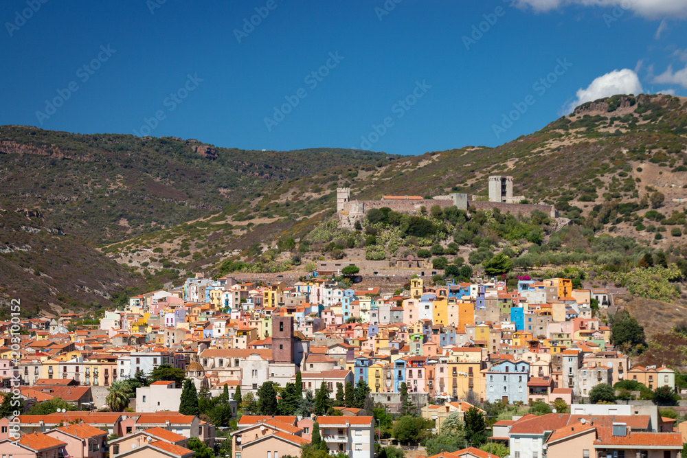 Cityscape of Bosa, Italy