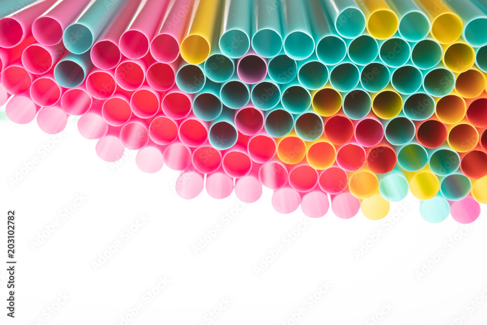 Multicolored straws Isolated on white background Multicolored straws Isolated on white background