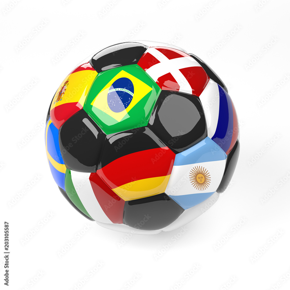 Soccer ball with flags, Soccer competition Soccer ball with flags, Soccer competition