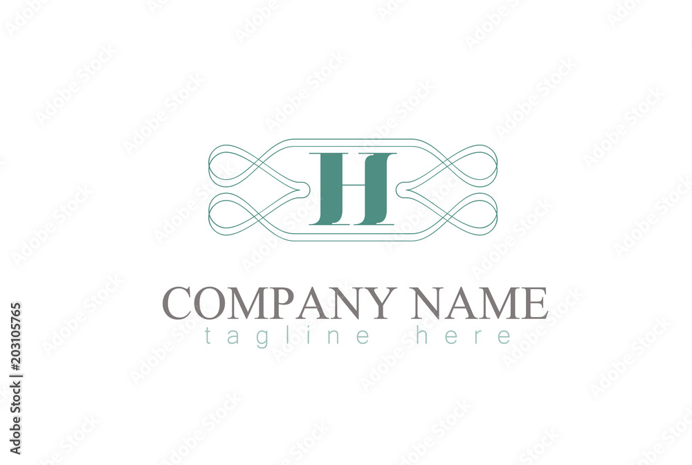 Vector Letter H Decorative Ornament Frame Design. Vector Letter H Decorative Ornament Frame Design.