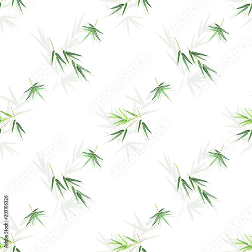 Seamless pattern with bamboo leaves  vector background with seamless floral texture for print design.