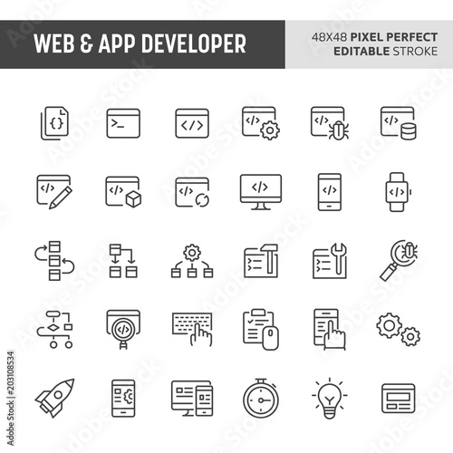 Web & App Developer Icon Set