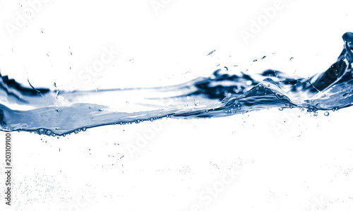 water smooth with waves on the isolated on white background