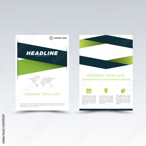 Vector Brochure Flyer design Layout template, size A4, Front page and back page, infographics.