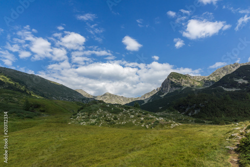 Fototapeta Naklejka Na Ścianę i Meble -  Amazing Landscape of Yalovarnika  peaks and Begovitsa River Valley, Pirin Mountain, Bulgaria