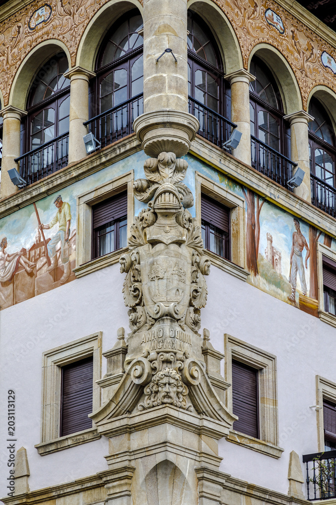 Ancient house in classical style in Guernica. Spain