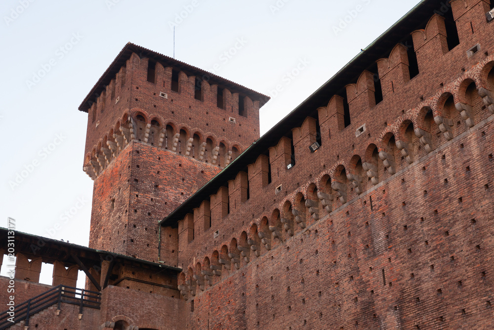Milan, Italy. Sforza Castle exterior