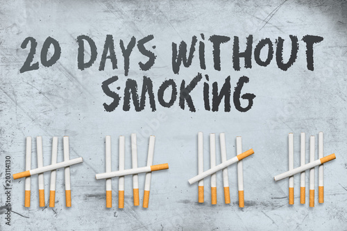 Foto Concept about 20th day of smoking cessation