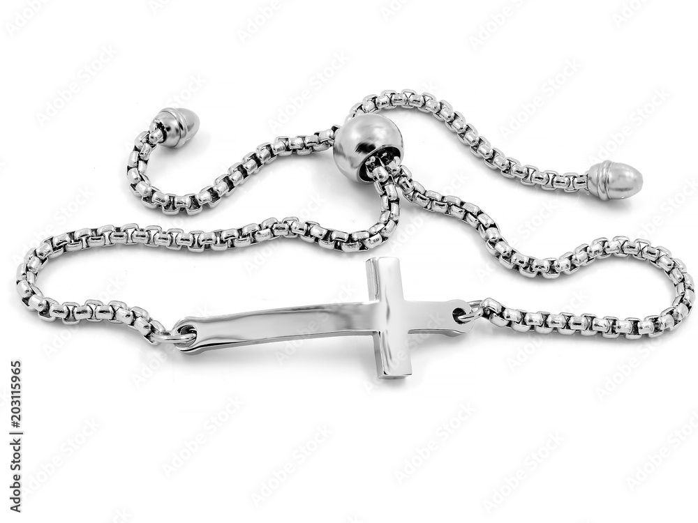 Jewelry Bracelet with Crosses - Stainless Steel Jewelry Bracelet with Crosses - Stainless Steel