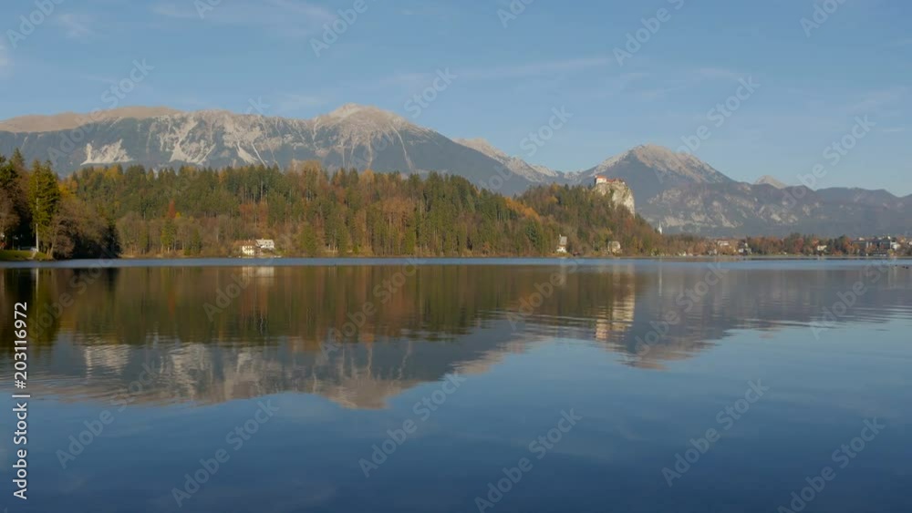 Panoramic view of the Bled lake Panoramic view of the Bled lake
