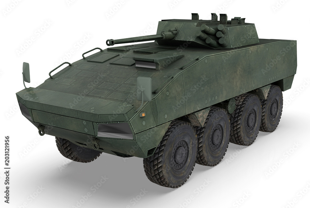 Military vehicle isolated on a white background - 3D Render Military vehicle isolated on a white background - 3D Render