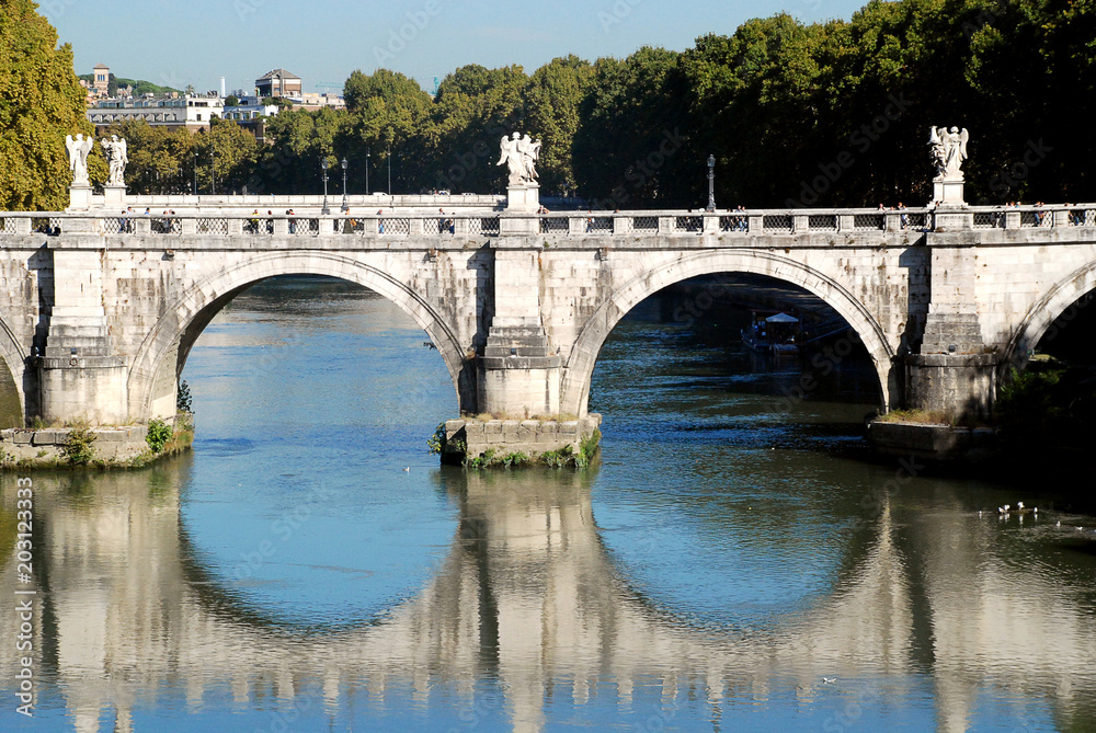Ponte Sant'Angelo, a Roman bridge in Rome, Italy