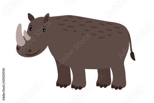 Rhino grey safary animal icon