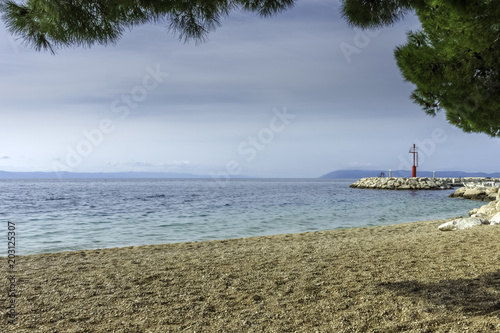 Beach and Adriatic Sea in Tucepi, Makarska Riviera, Croatia
