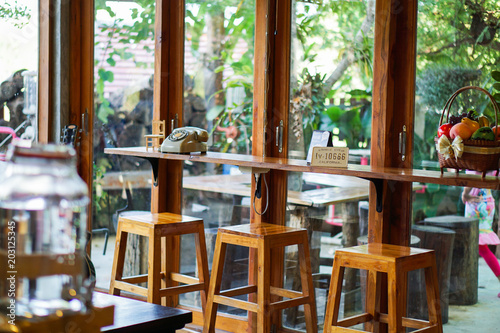 Beautiful bar retro style in a modern cafe