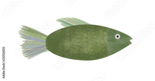 Cute green fish