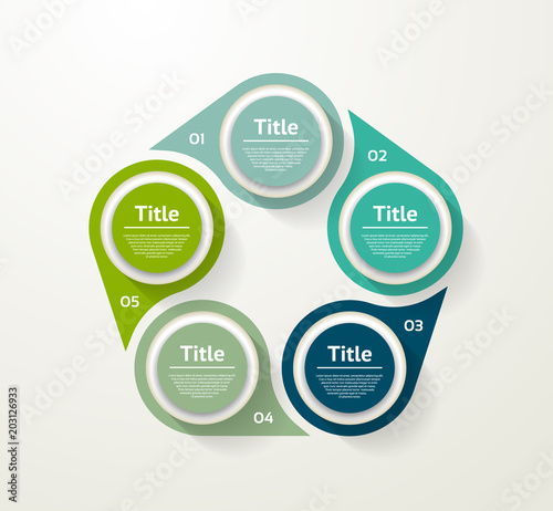 Vector infographic template for diagram, graph, presentation and chart. Business concept with 5 options, parts, steps or processes