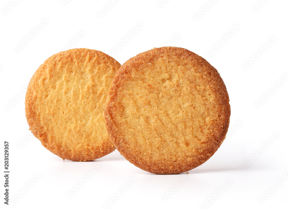 butter cookies on white background butter cookies on white background