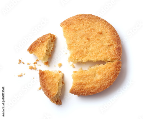 butter cookies on white background