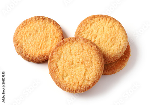 butter cookies on white background