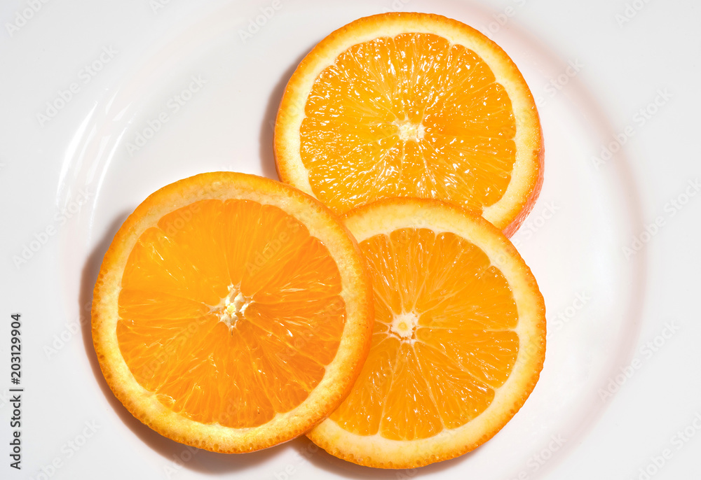 Fototapeta premium Orange slices isolated on white background