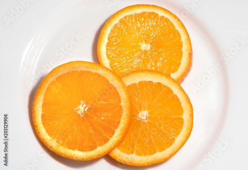 Fototapeta Naklejka Na Ścianę i Meble -  Orange slices isolated on white background