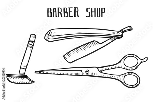 Barber shop set vector