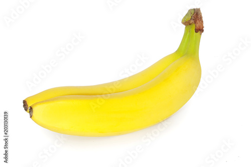 Two ripe bananas isolated on white background 