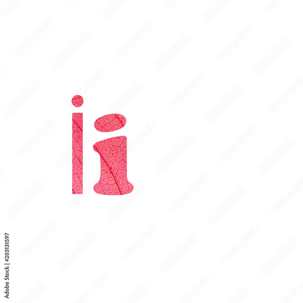 Leaf alphabet textured letter in a 3D illustration on a white background Leaf alphabet textured letter in a 3D illustration on a white background