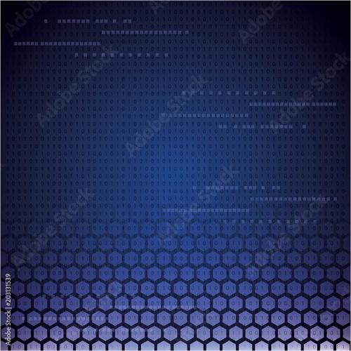 cyber security digital hive degrade binary circuit numbers background vector illustration